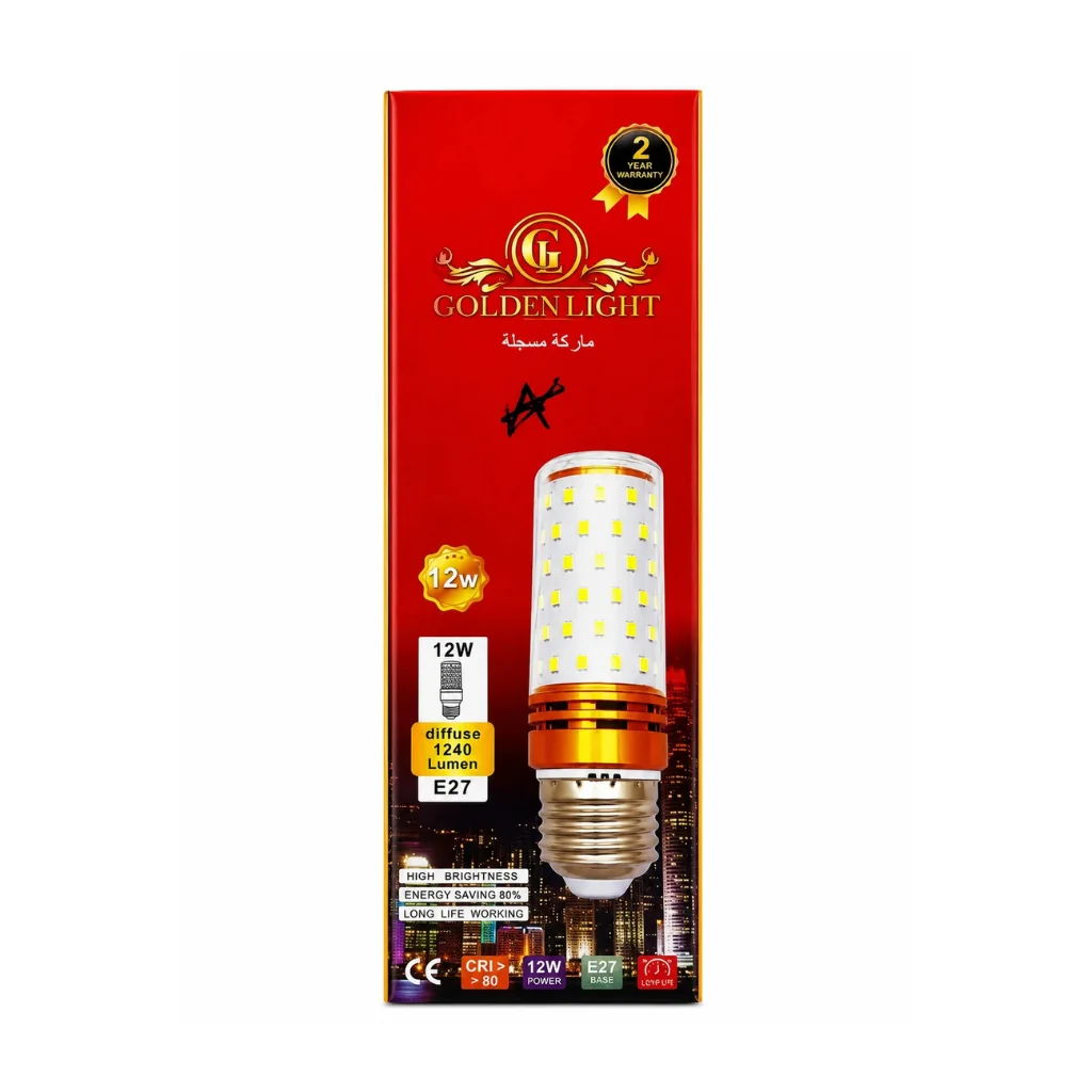 Golden Light 12W E27 LED Corn Bulb (1240 Lumens)